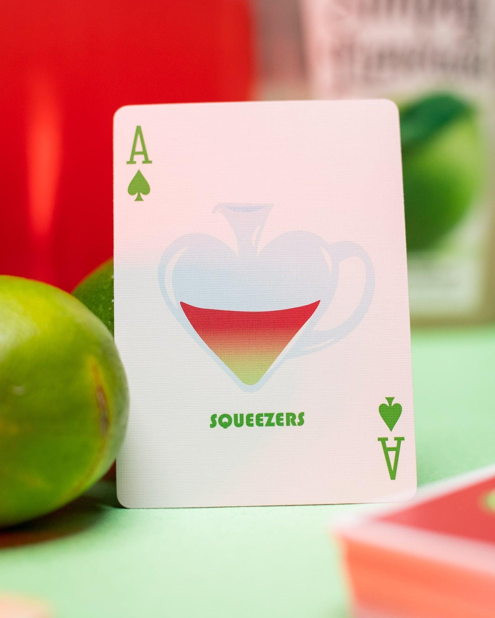 Squeezers V4 Playing Cards - Cherry Limeade Playing Cards by Organic Playing Cards