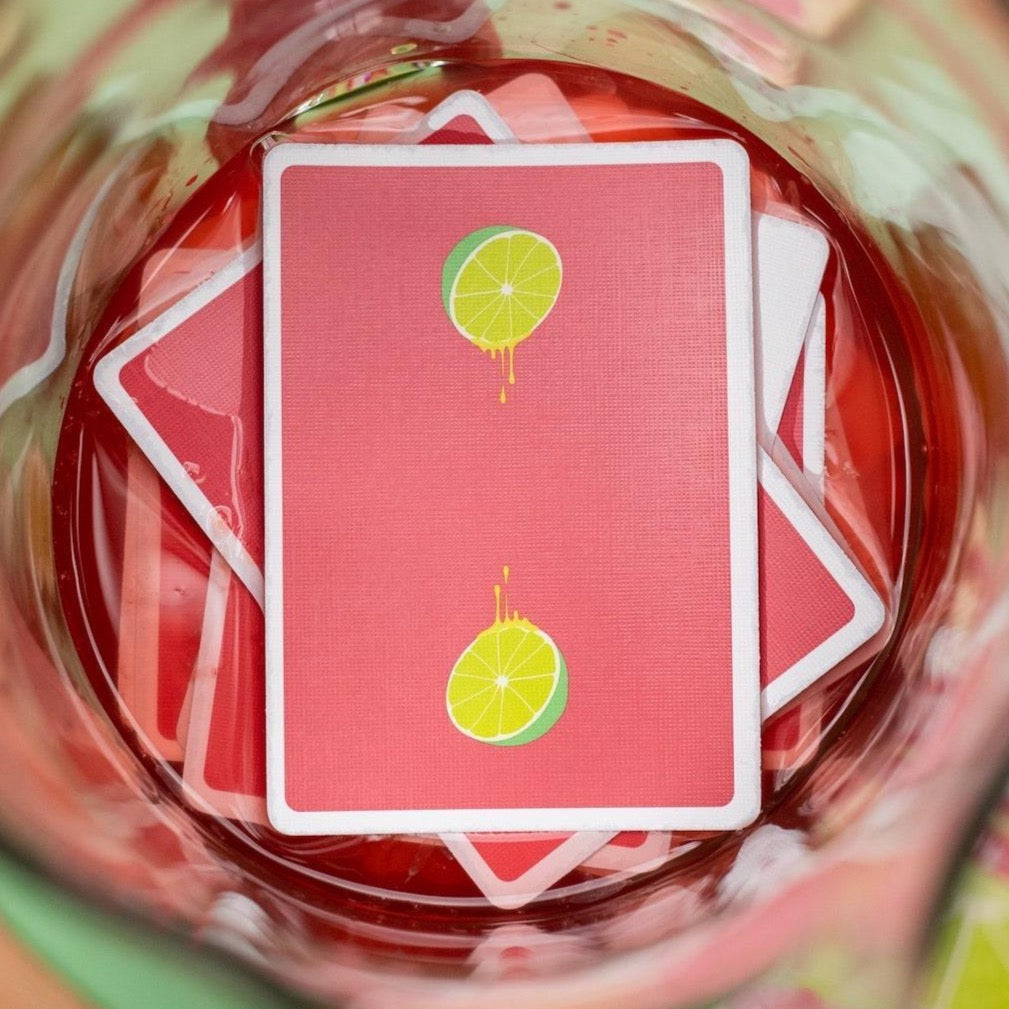 Squeezers V4 Playing Cards - Cherry Limeade Playing Cards by Organic Playing Cards