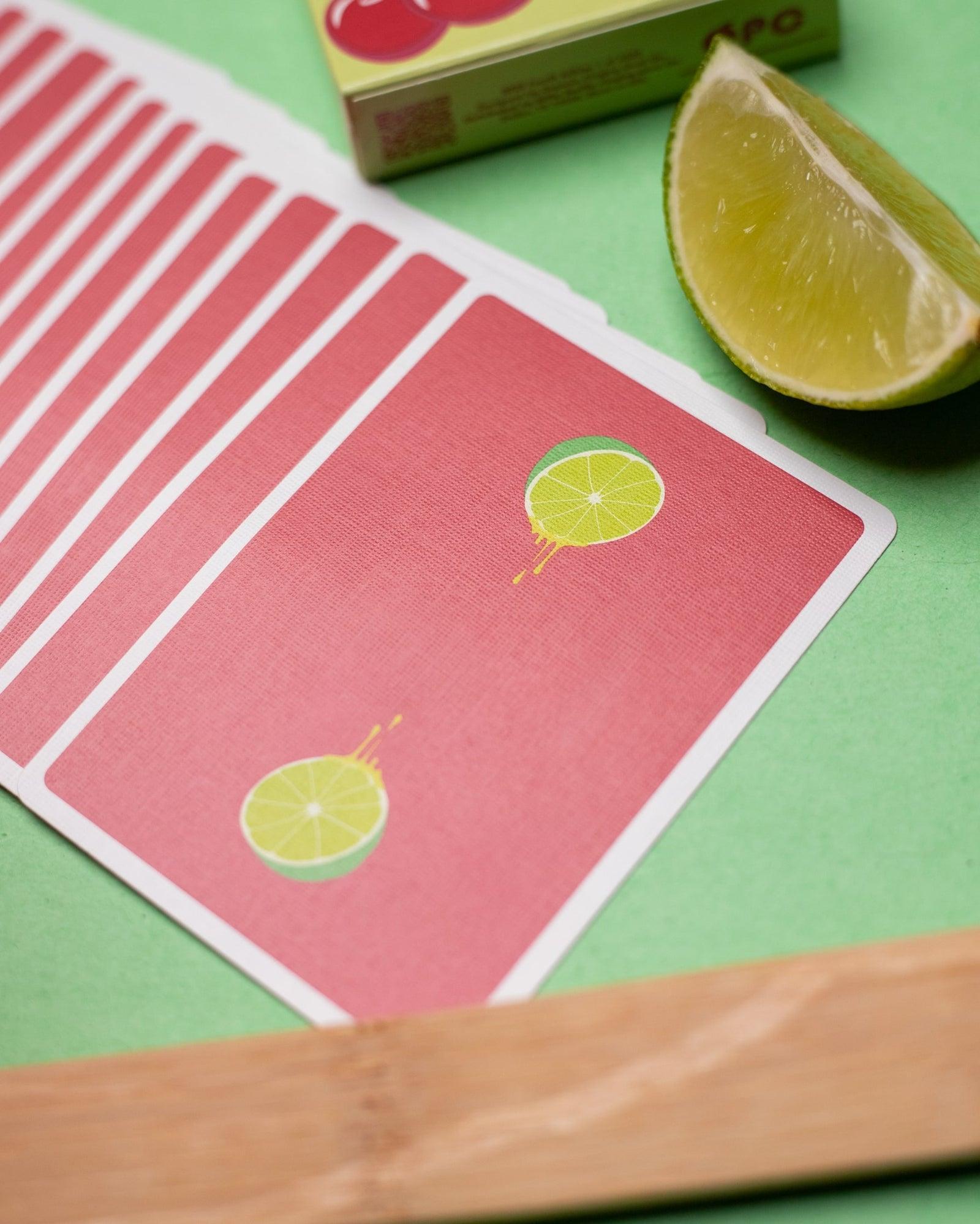 Squeezers V4 Playing Cards - Cherry Limeade Playing Cards by Organic Playing Cards