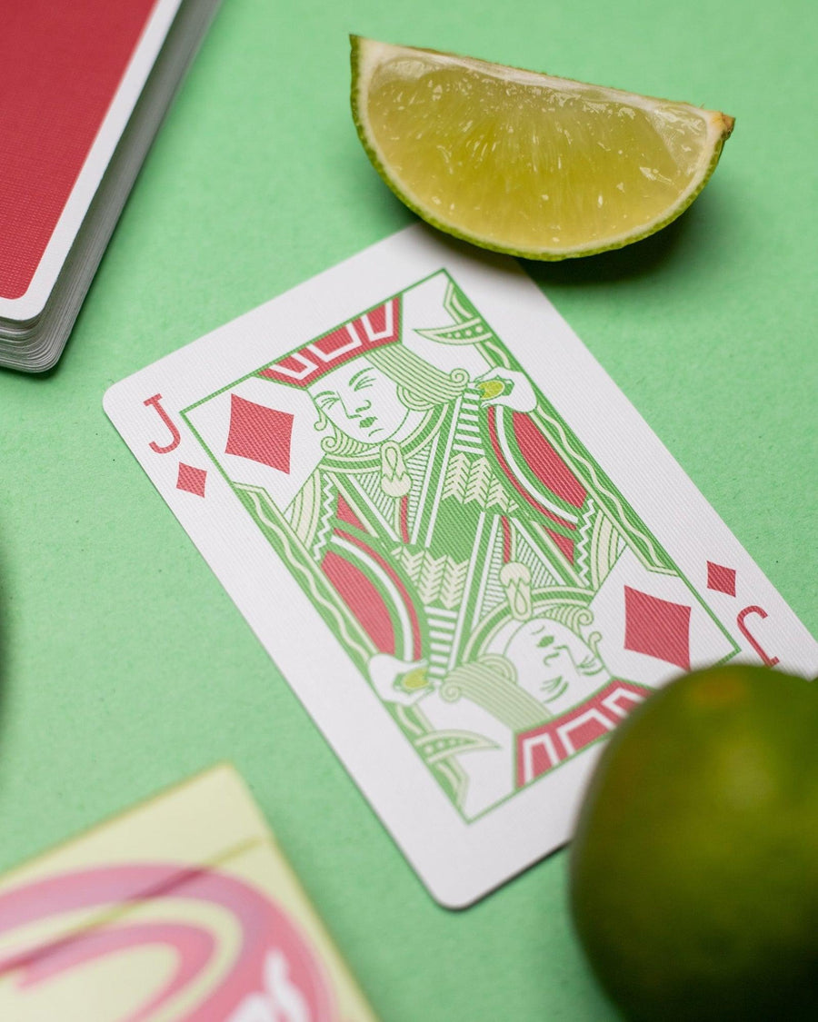 Squeezers V4 Playing Cards - Cherry Limeade Playing Cards by Organic Playing Cards