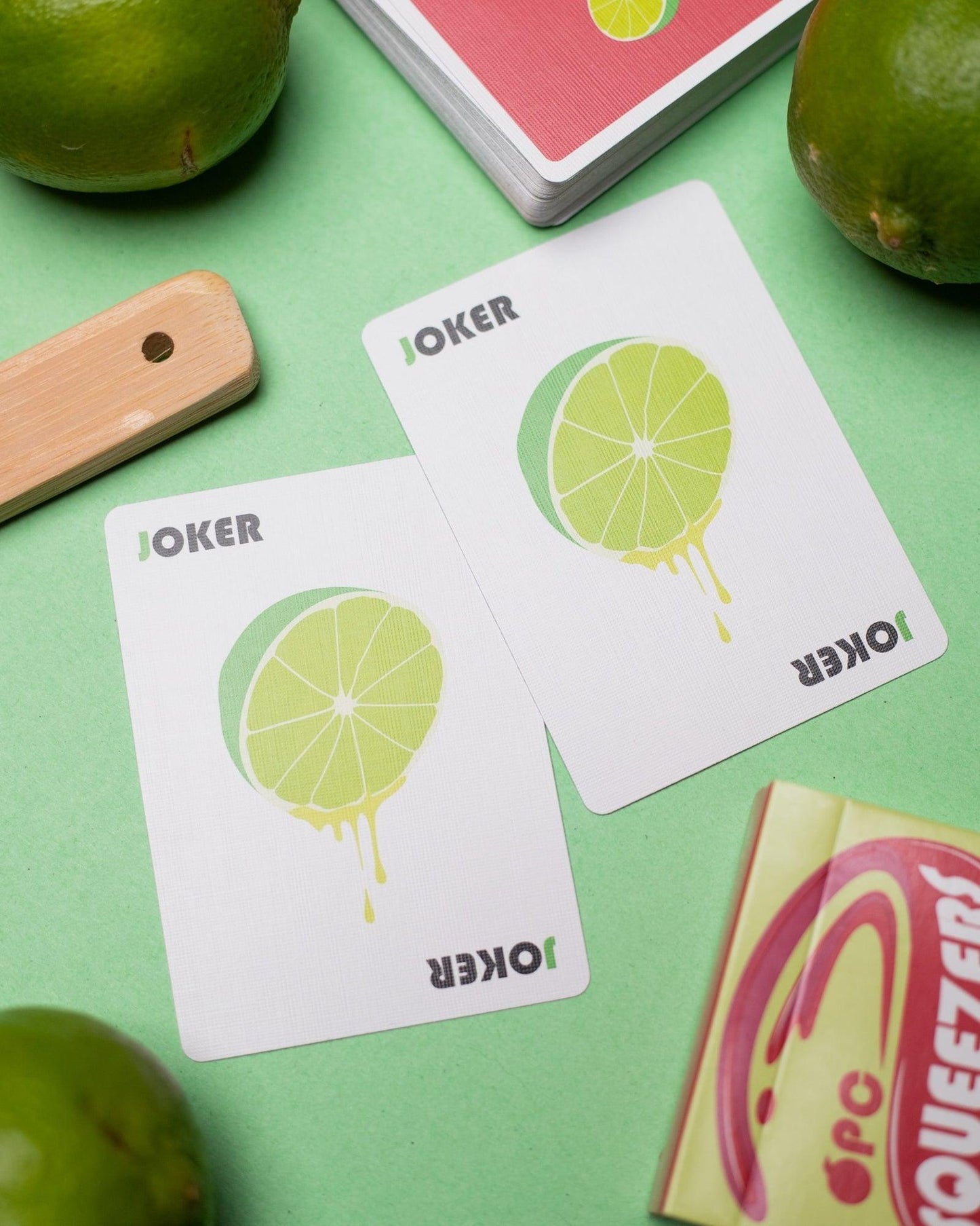 Squeezers V4 Playing Cards - Cherry Limeade Playing Cards by Organic Playing Cards