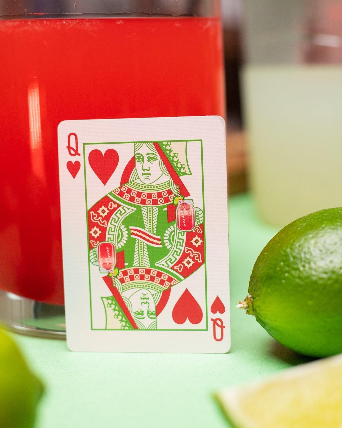 Squeezers V4 Playing Cards - Cherry Limeade Playing Cards by Organic Playing Cards