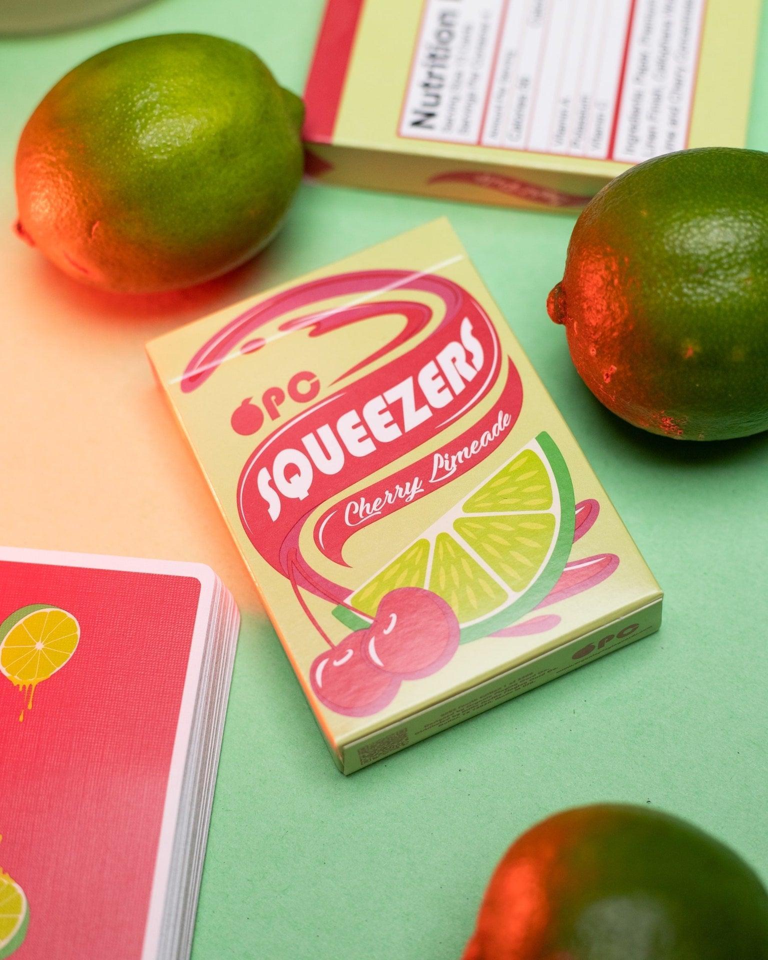 Squeezers V4 Playing Cards - Cherry Limeade Playing Cards by Organic Playing Cards