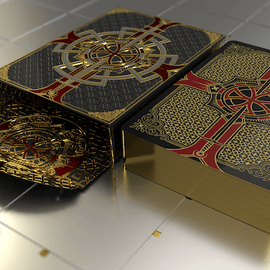 Gilded - Stronghold Crimson Gold Edition Playing Cards Playing Cards by Gamblers Warehouse