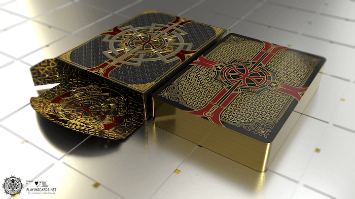 Gilded - Stronghold Crimson Gold Edition Playing Cards Playing Cards by Gamblers Warehouse