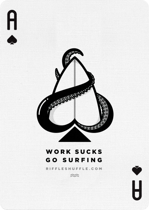 Surfboard Playing Cards by Riffle Shuffle Playing Card Company