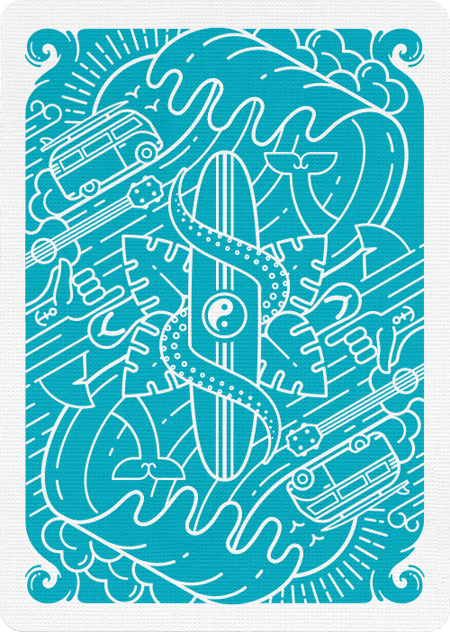 Surfboard Playing Cards by Riffle Shuffle Playing Card Company
