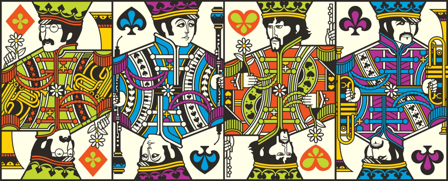 The Beatles Playing Cards - Orange Playing Cards by Theory11