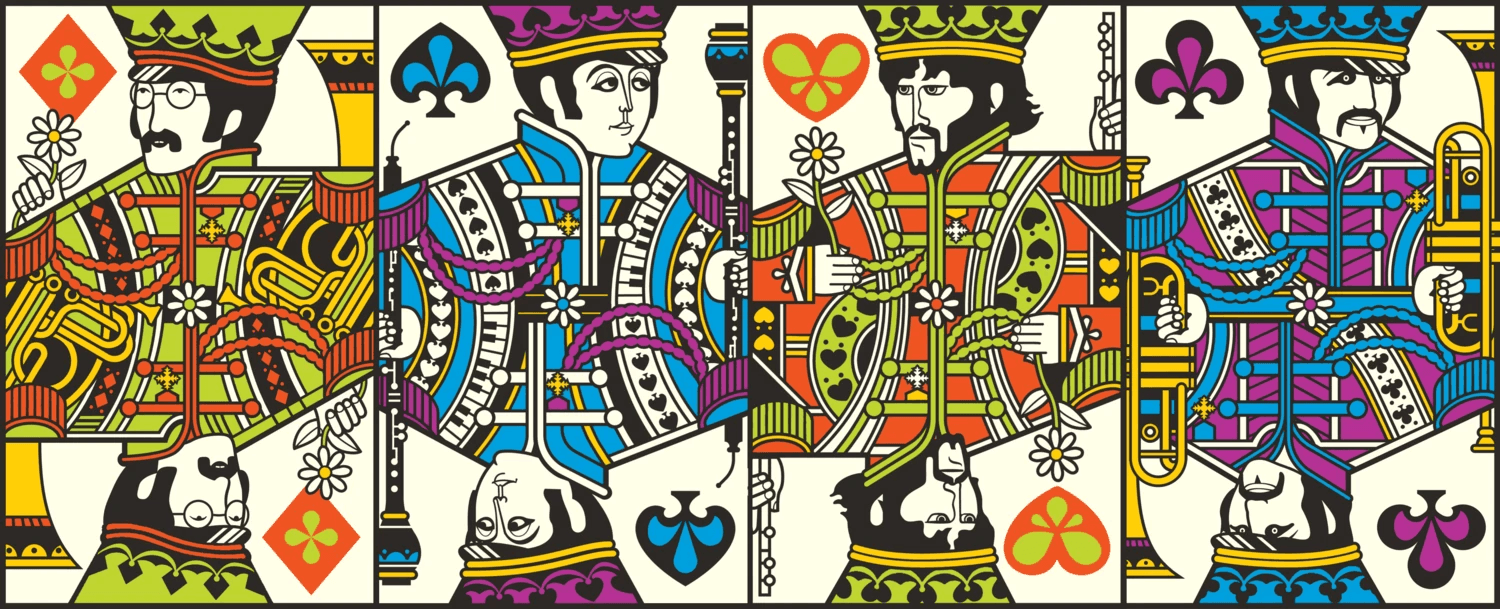 The Beatles Playing Cards - Blue Playing Cards by Theory11