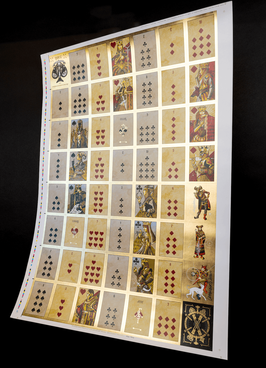 Uncut Sheet with signature - House of the Rising Spade Cartomancer V2 Playing Cards by Stockholm 17