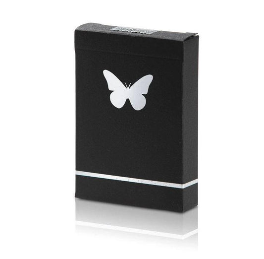 Butterfly Playing Cards Black & Silver Unmarked Playing Cards by Butterfly Playing Cards
