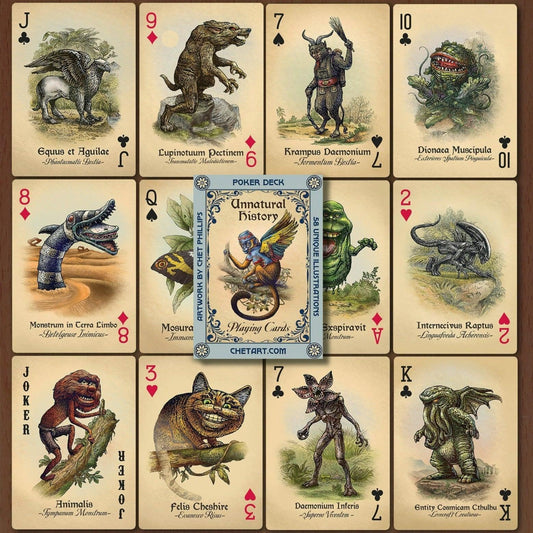Unnatural History Playing Cards Playing Cards by ChetArt