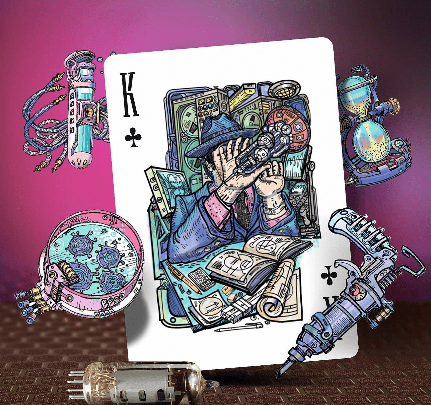 Vacuum Tube Space Playing Cards Playing Cards by Rare Playing Cards