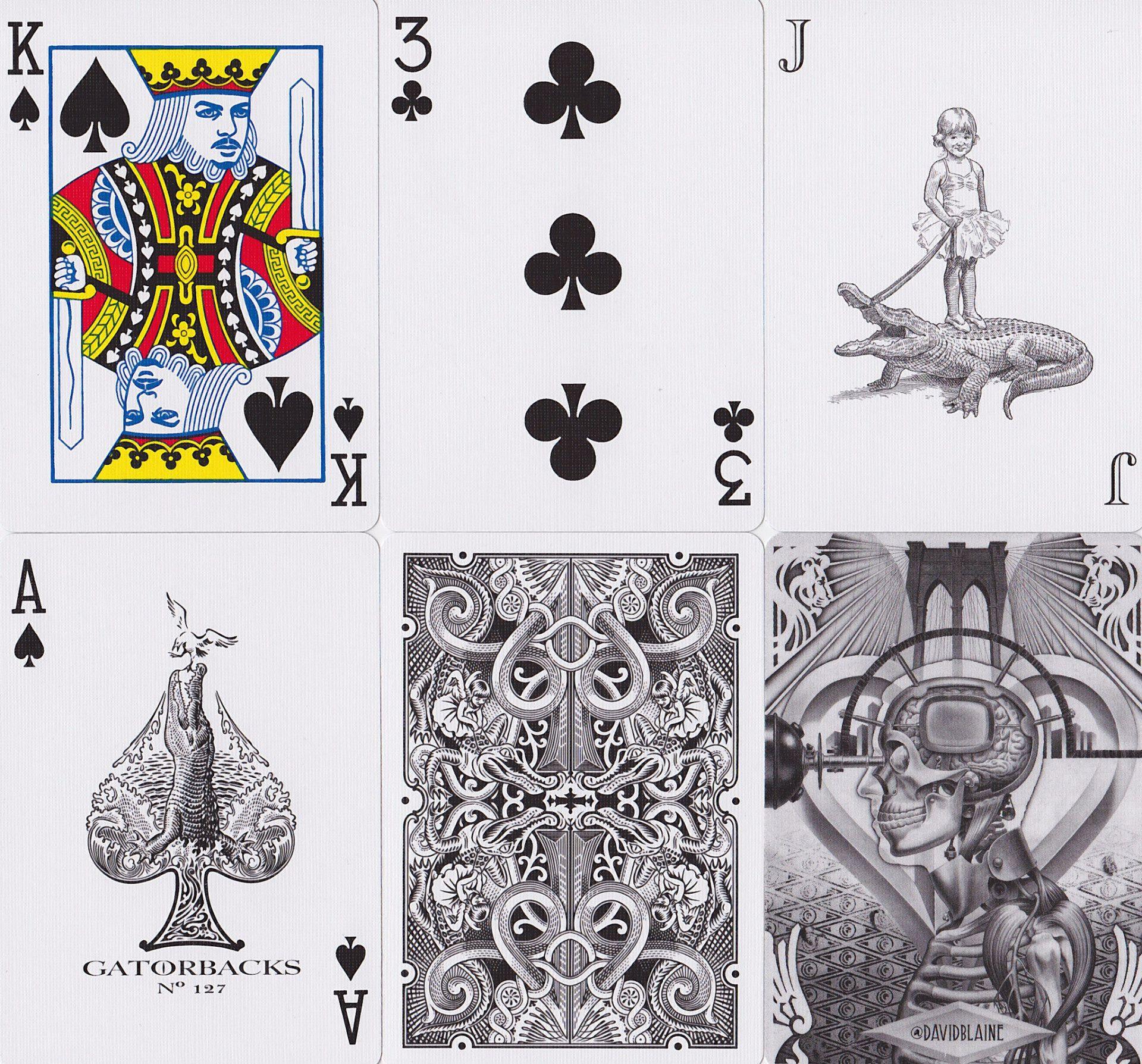 Black Gatorbacks Playing Cards by David Blaine