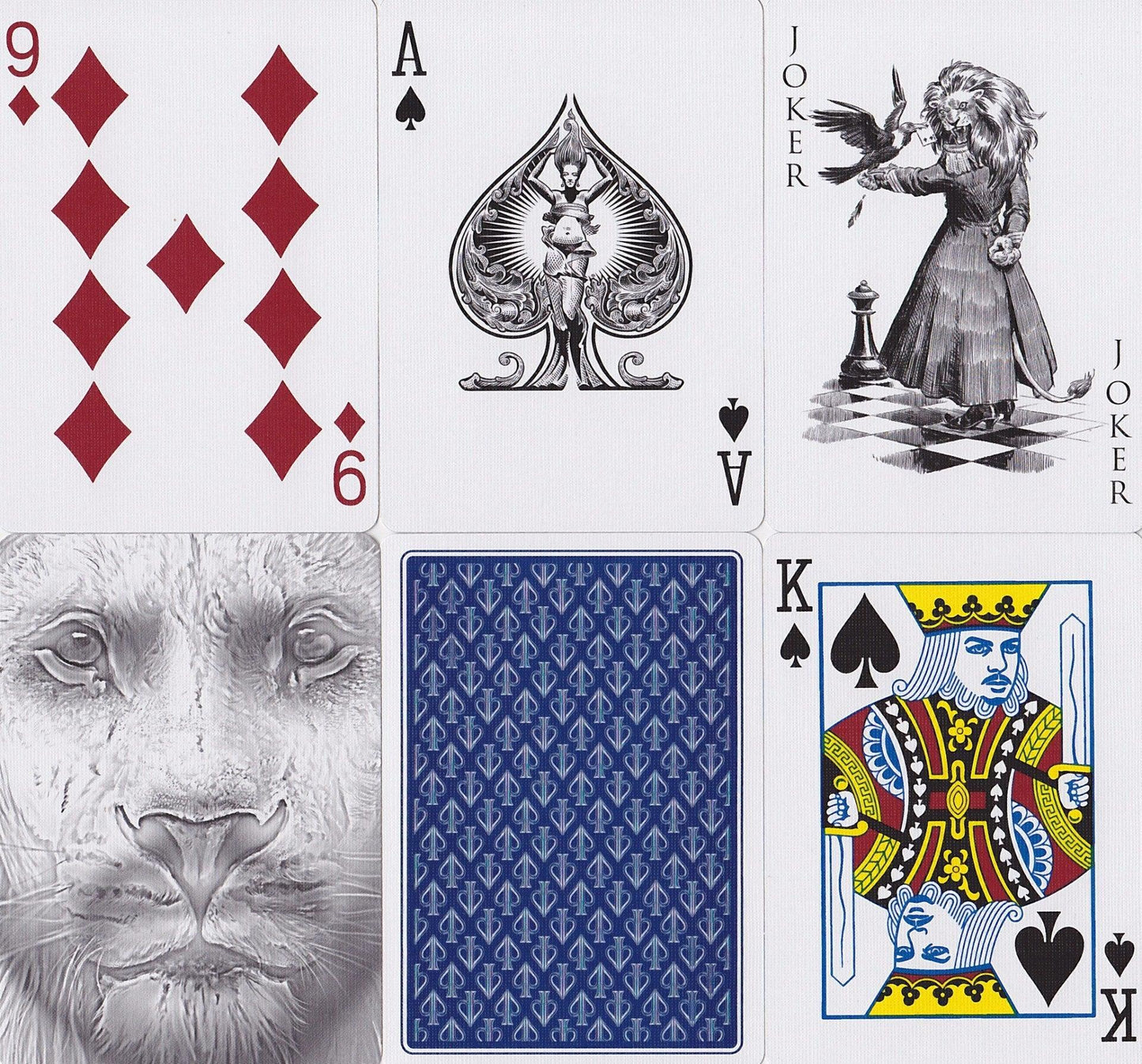 Black Lions Blue Edition Playing Cards by David Blaine