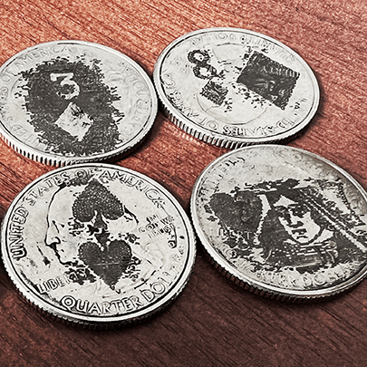 Coin Artist Quarter Card Pack - 6 coins per pack Playing Cards by Murphy's Magic