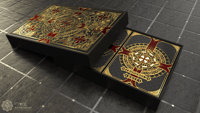 Gilded - Stronghold Crimson Gold Edition Playing Cards Playing Cards by Gamblers Warehouse