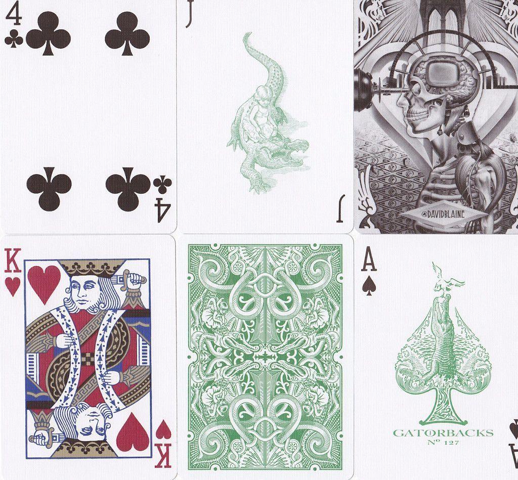 Green Gatorbacks Playing Cards by David Blaine