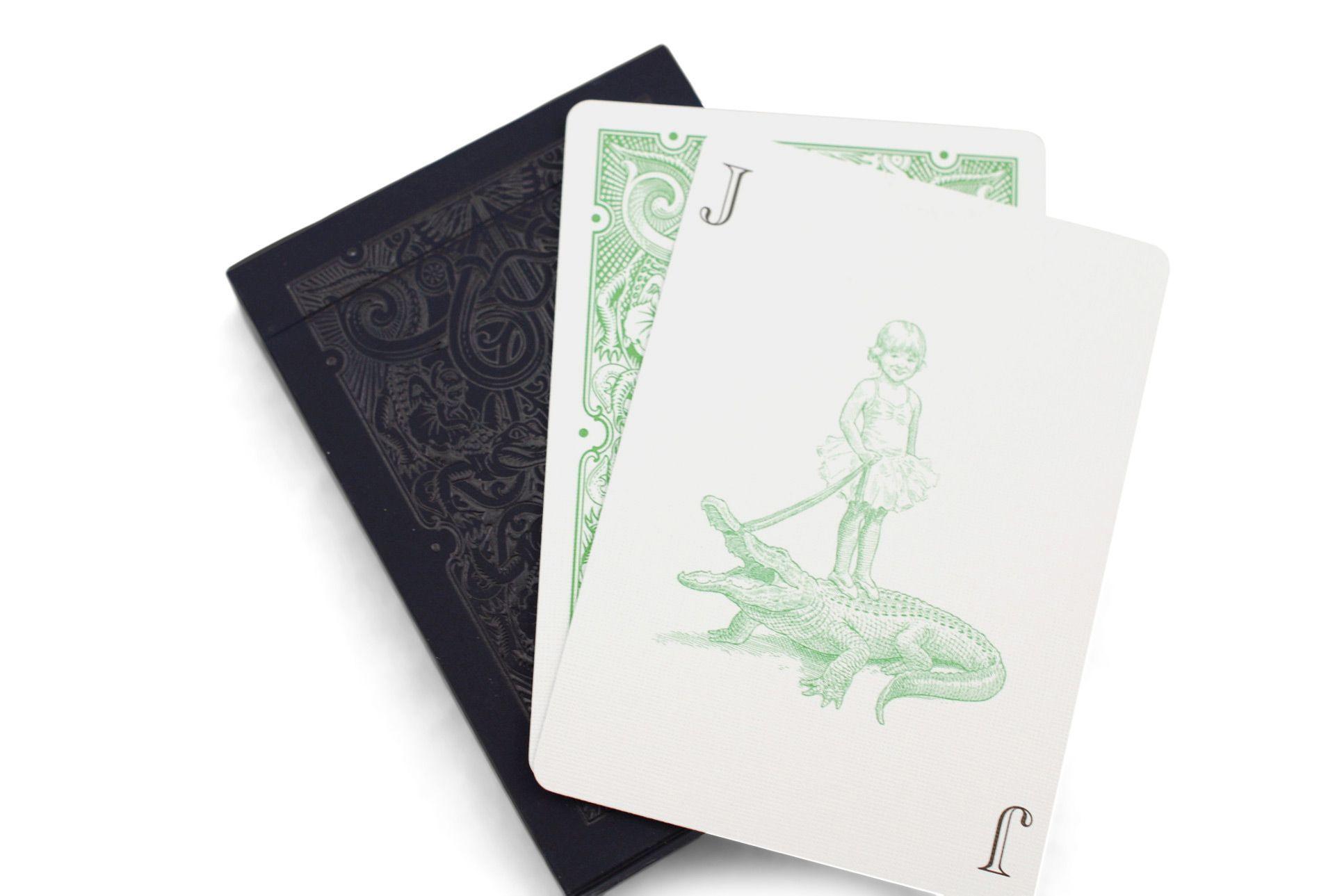 Green Gatorbacks Playing Cards by David Blaine