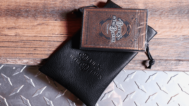 Devil's in the Details - Rose Gold in Leather Pouch Playing Cards by Riffle Shuffle Playing Card Company