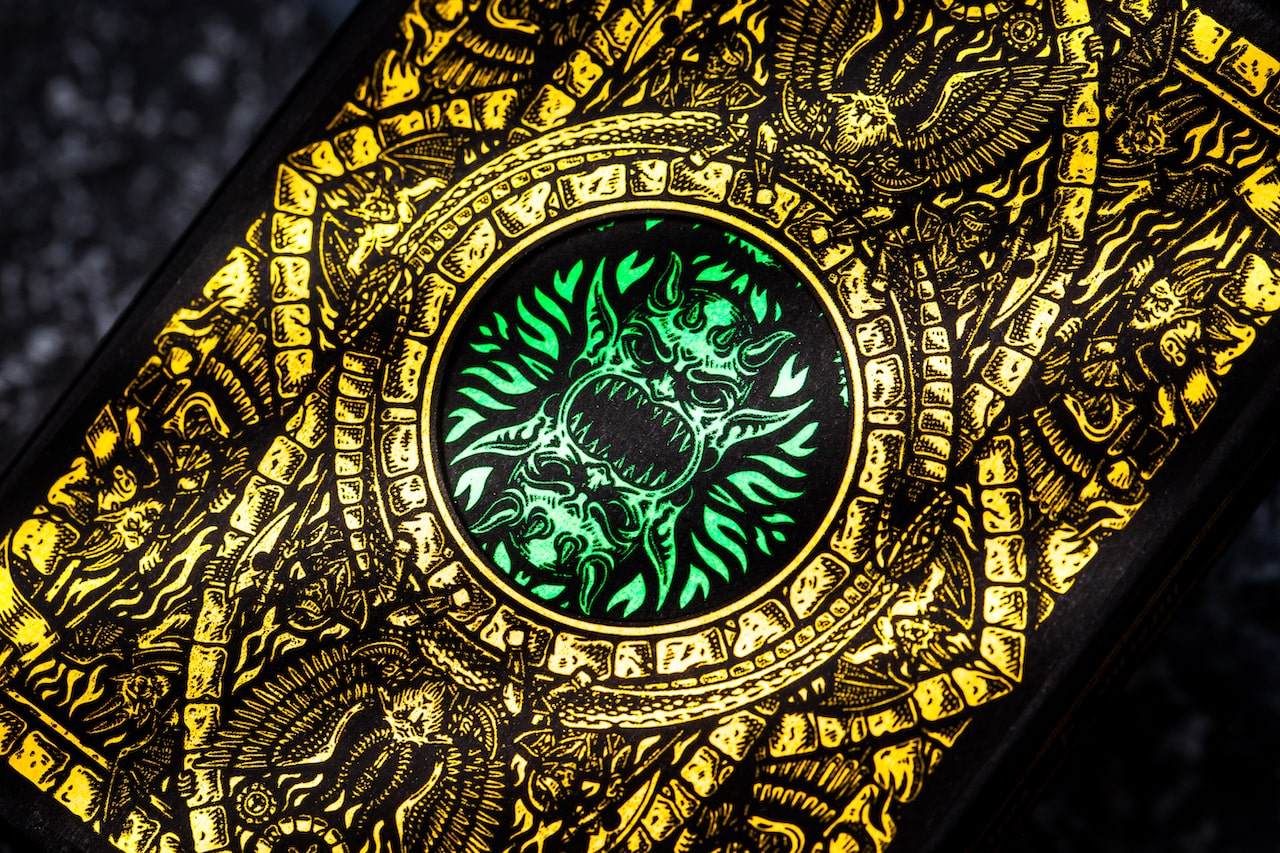 Inferno Playing Cards Emerald Blaze Playing Cards by Darkside Playing Card Co