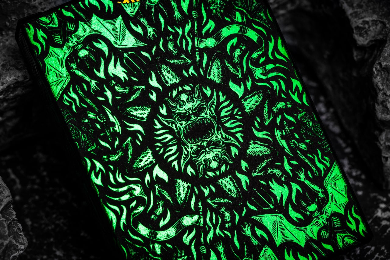 Inferno Playing Cards Emerald Blaze Playing Cards by Darkside Playing Card Co
