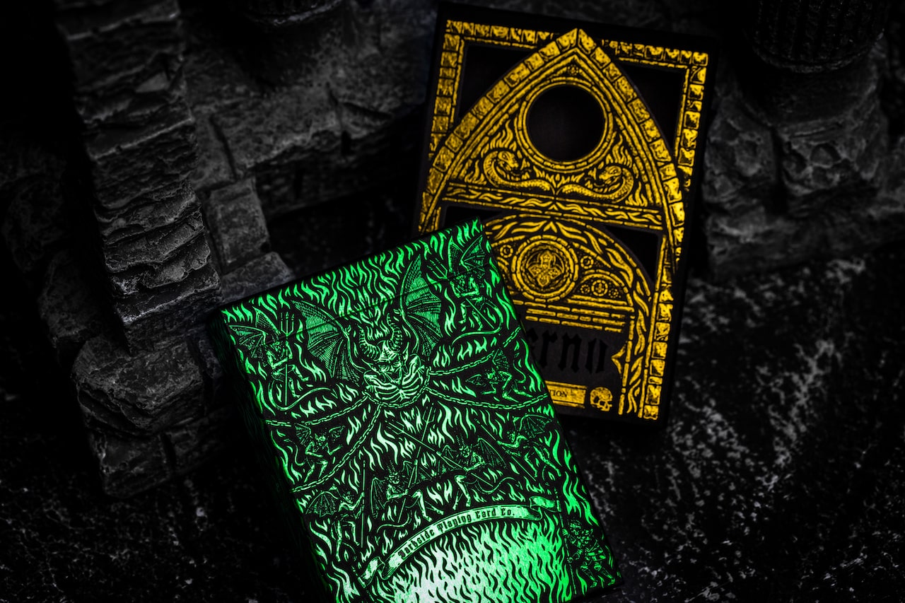 Inferno Playing Cards Emerald Blaze Playing Cards by Darkside Playing Card Co