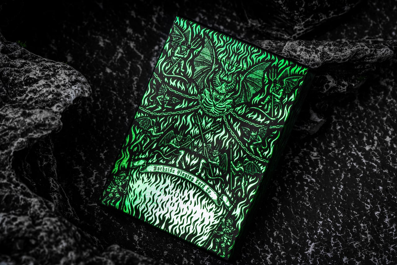 Inferno Playing Cards Emerald Blaze Playing Cards by Darkside Playing Card Co