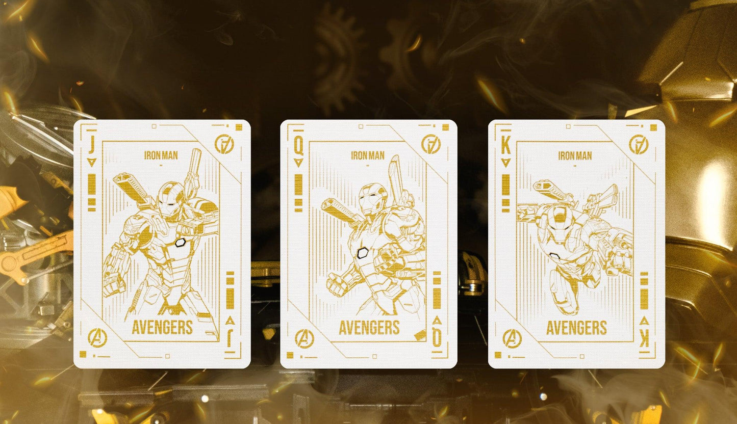 IRON MAN PLAYING CARDS - MK 21 GOLD FOIL Playing Cards by Card Mafia