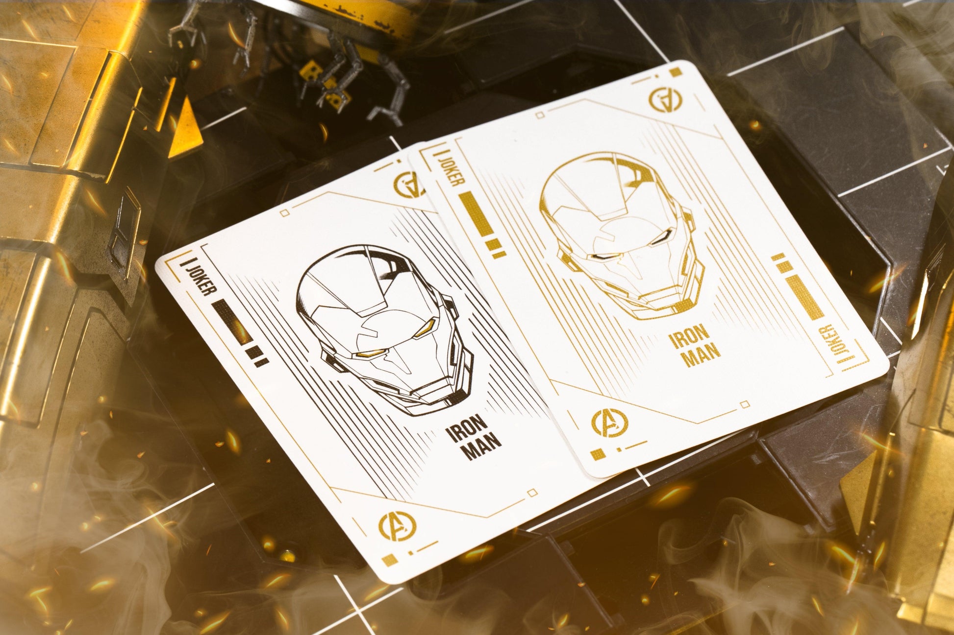 IRON MAN PLAYING CARDS - MK 21 GOLD FOIL Playing Cards by Card Mafia