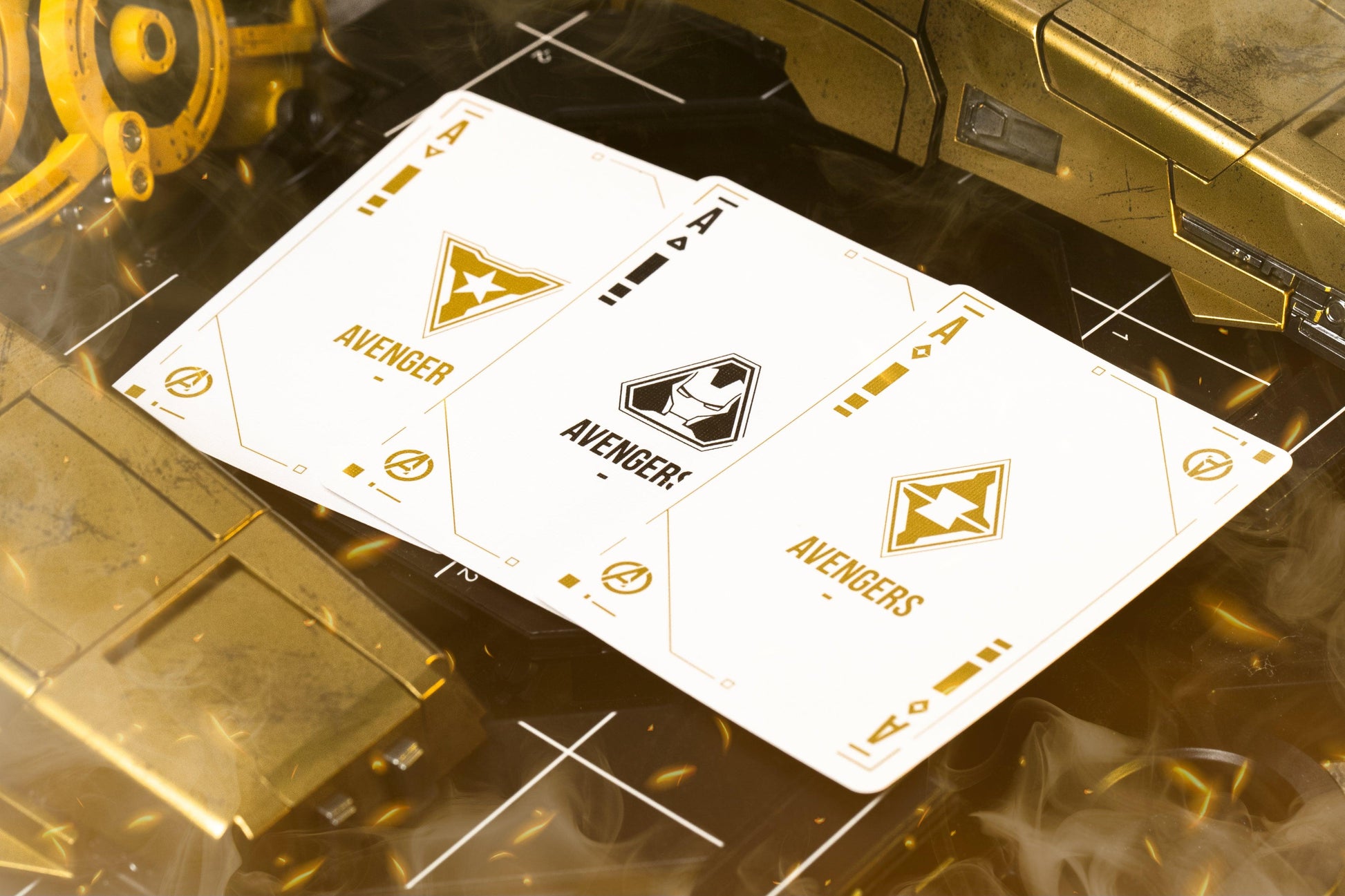 IRON MAN PLAYING CARDS - MK 21 GOLD FOIL Playing Cards by Card Mafia