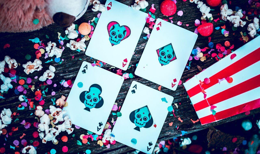 Ellusionist Little Deck Of Horrors Playing Cards - Ghost Train Carnival Theme, B9 Finish, For Magicians & Card Players