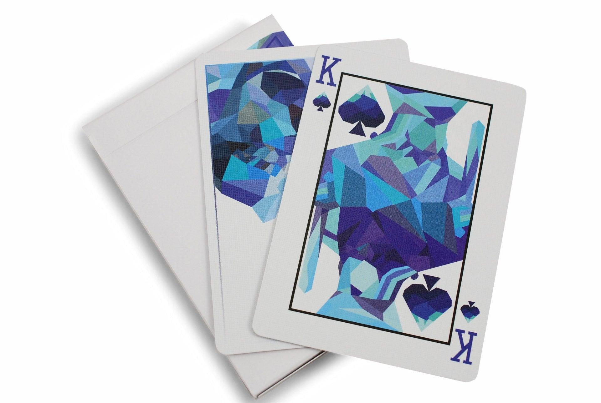 memento mori holographic playing cards Genesis Memento Mori Blue Playing Cards