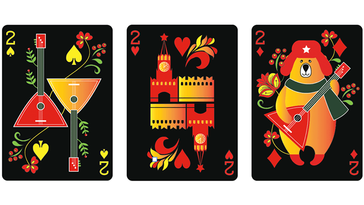 Russian Folk Art Limited Edition (Black) Playing Cards by US Playing Card Co.