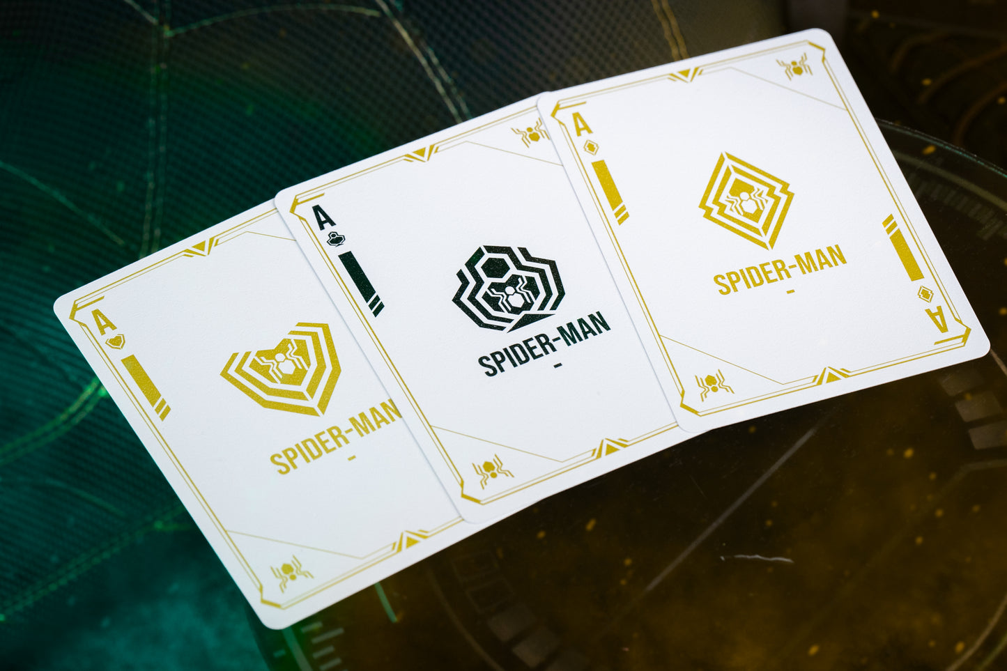 Spider Man Playing Cards - PVC Black & Gold Playing Cards by Card Mafia