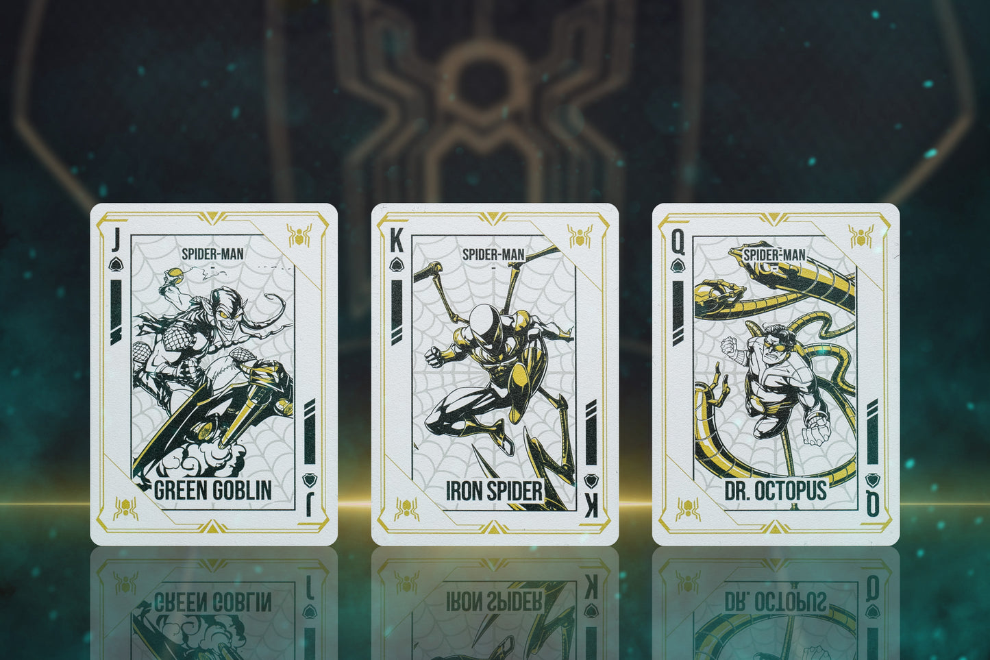 Spider Man Playing Cards - PVC Black & Gold Playing Cards by Card Mafia