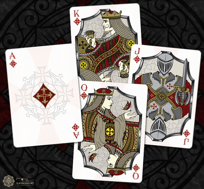 Gilded - Stronghold Crimson Gold Edition Playing Cards Playing Cards by Gamblers Warehouse