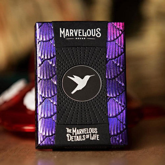 Marvelous Hummingbird Feathers Playing Cards Purple Playing Cards by Marvelous Decks Playing Cards