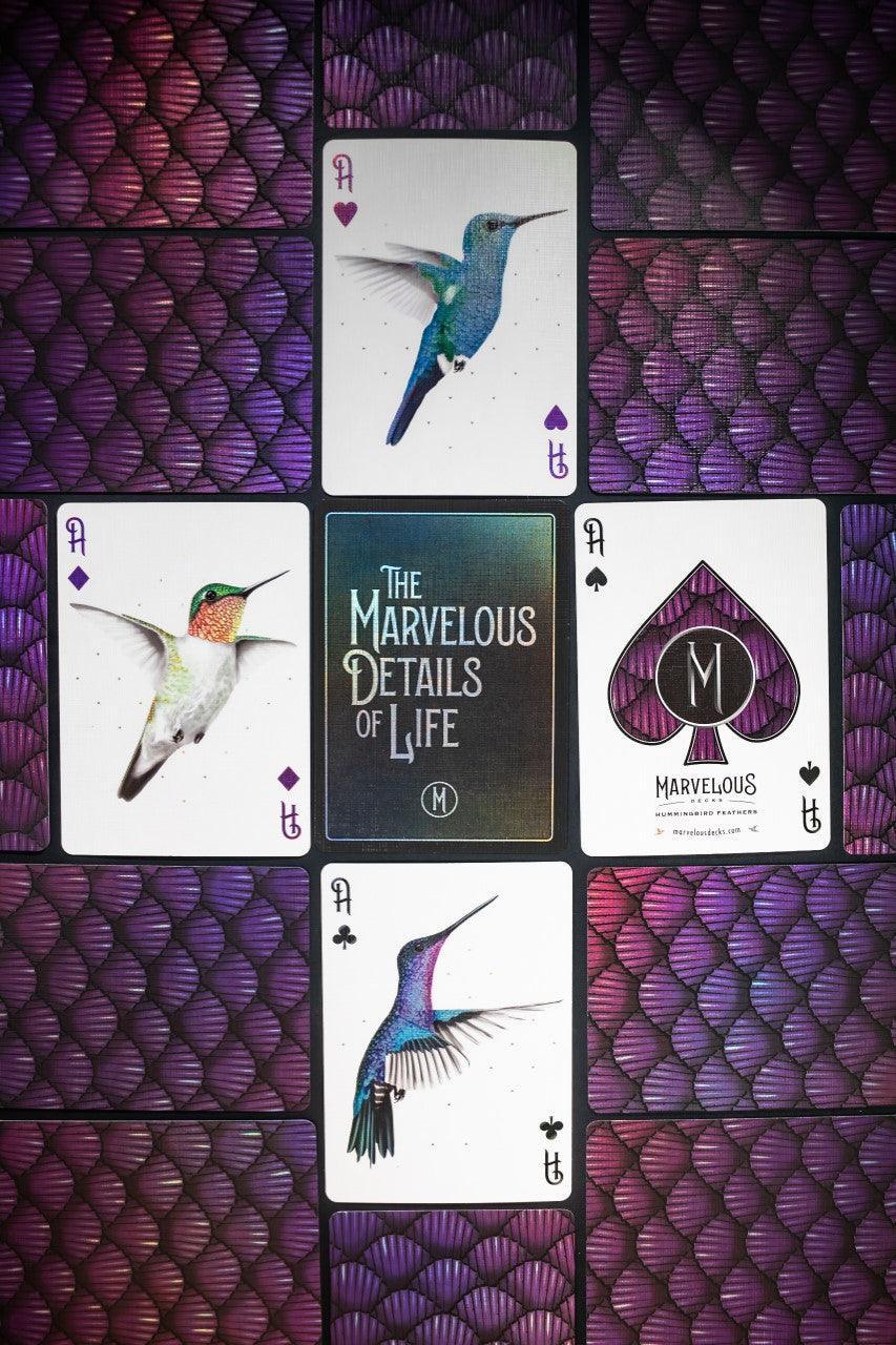 Marvelous Hummingbird Feathers Playing Cards Purple Playing Cards by Marvelous Decks Playing Cards