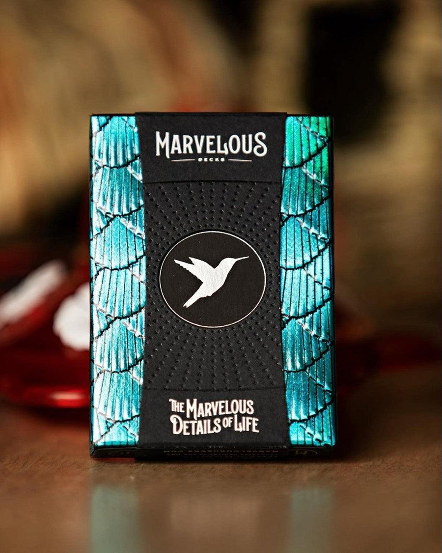 Marvelous Hummingbird Feathers Playing Cards Blue Playing Cards by Marvelous Decks Playing Cards